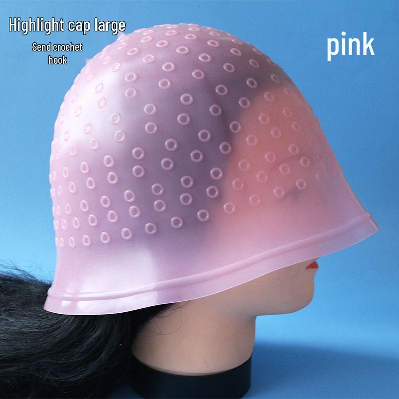 Durable Silicone Highlighting Cap with Needle for Hair Dyeing