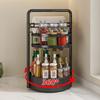 Black Double-Layer Rotating Kitchen Spice Rack