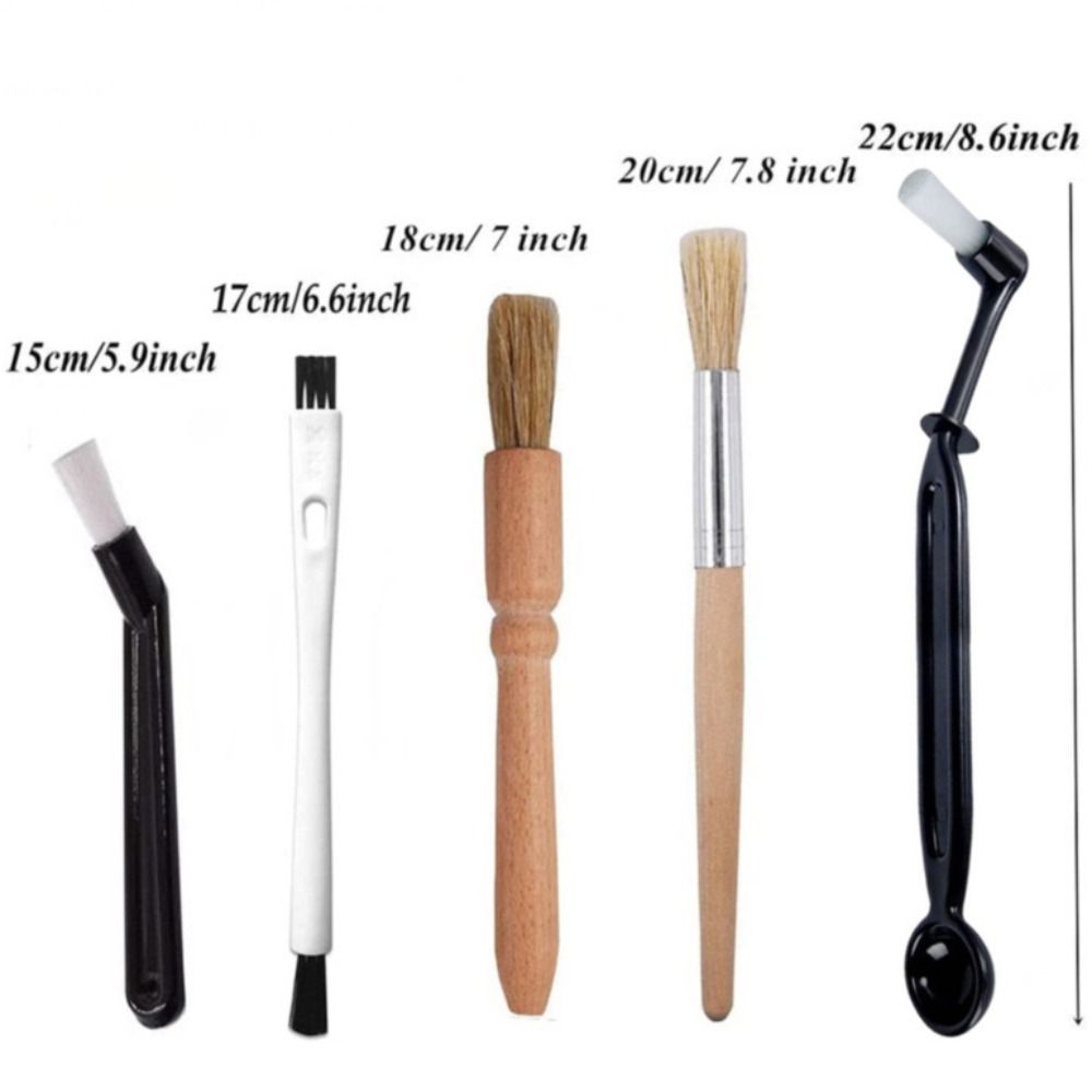 Nylon Coffee Brushes Wooden Handle Coffee Machine Cleaning Brush Coffee Brush Set Cleaning Tools
