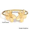 Stylish Double Big Flower Cuff Bracelet Fashion Creative Gold/Silver Color Metal Floral Bangle For Women Personality Simple Dail