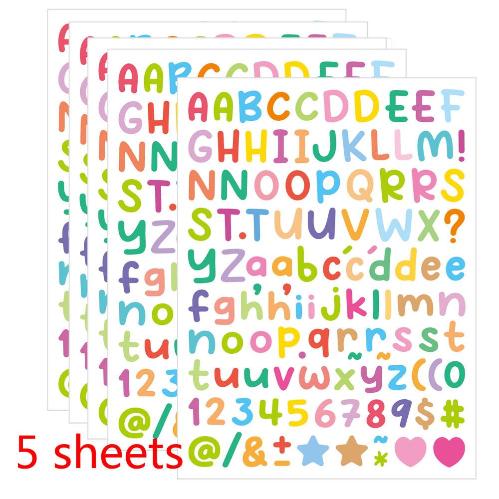 0.5 Inch 5 Sheets Small Letter Stickers Number Alphabet Sticker for Stationery Scrapbook Grad Cup Mug DIY Crafts Art Making