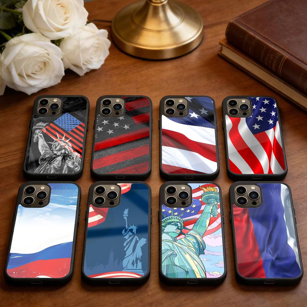 Чехол для телефона Статуя Свободы Флаг Америки США Для iPhone 14,16,15,13,17,12,Plus,Pro,Max Магнитный Для Magsafe Матовый Чехол