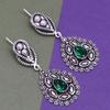 925 Silver Sterling Earring Jewelry Gemstone Handmade Emerald
