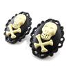 Les Trésors De Lily [J2030] - Designer Earrings 'Skull' Black Beige