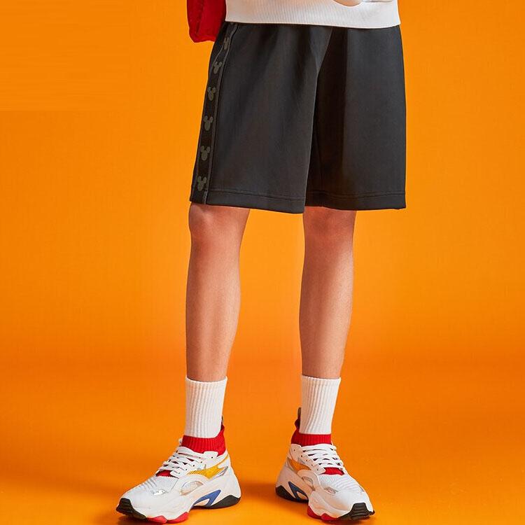 Li-Ning X Disney Микки Маус Спортивные повседневные шорты со средней талией и принтом Мужские брюки Черные AKSR531-5