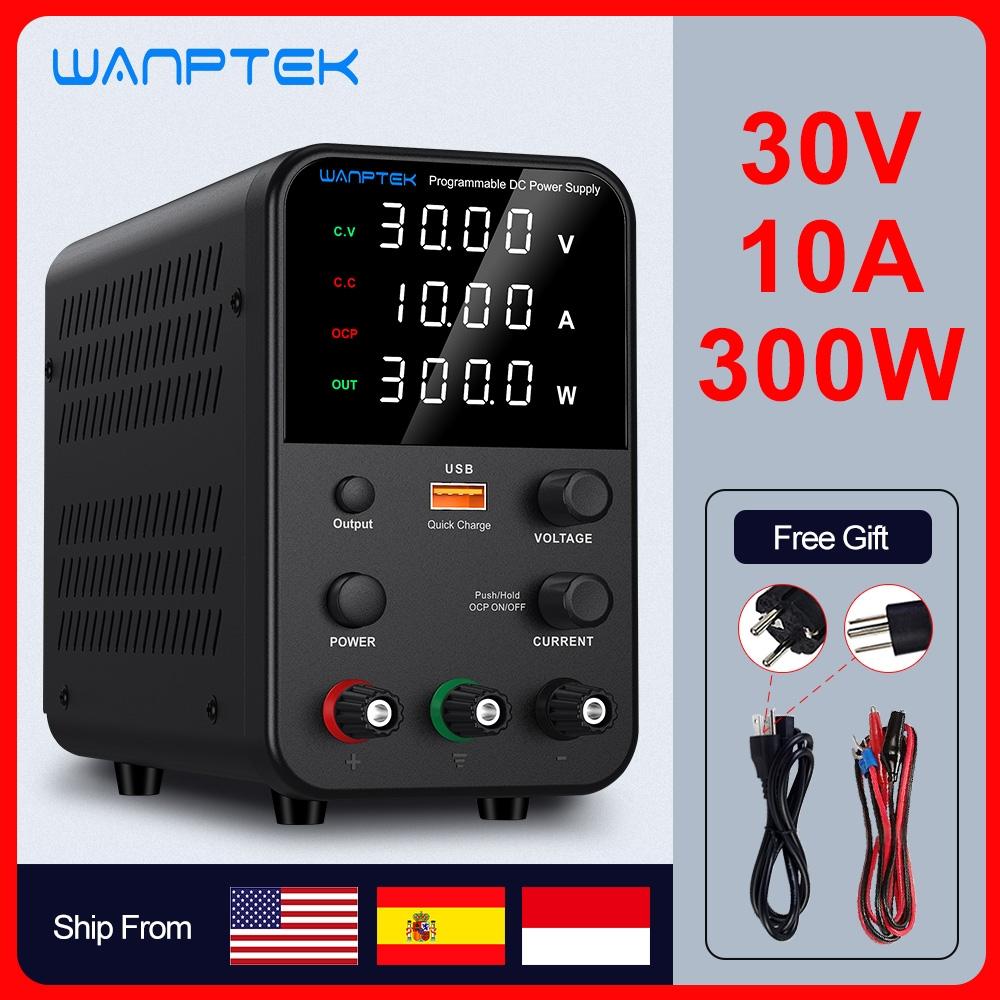 Wanptek Регулируемый источник питания постоянного тока 30 В 10 А Светодиодный лабораторный источник питания Стабилизированный импульсный источник питания Регулятор напряжения 60 В 5 А