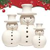Light Up Snowman Christmas Decor LED Lighted Handmade White Snowman Figurine Winter Rustic Tabletop Ornaments for Holiday Home Decor