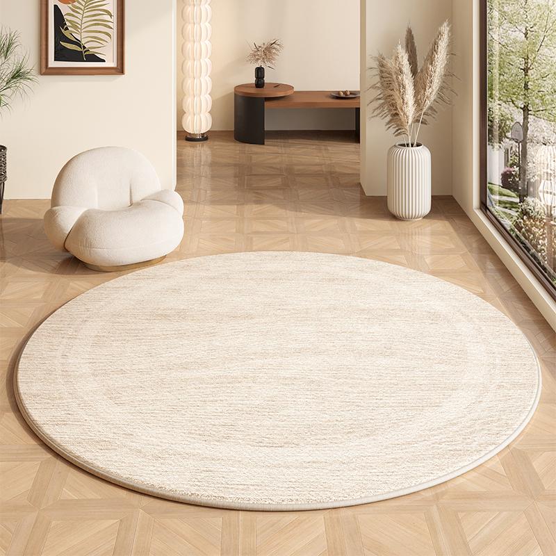 Cream Style Carpets for Living Room Light Luxury Bedroom Decor Plush Carpet Fluffy Soft Round Rug Simple Home Thicken Floor Mat