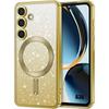 Case for Samsung Galaxy A36 5G - BOOLING - Sparkling Protection with Gold Magnetic Ring
