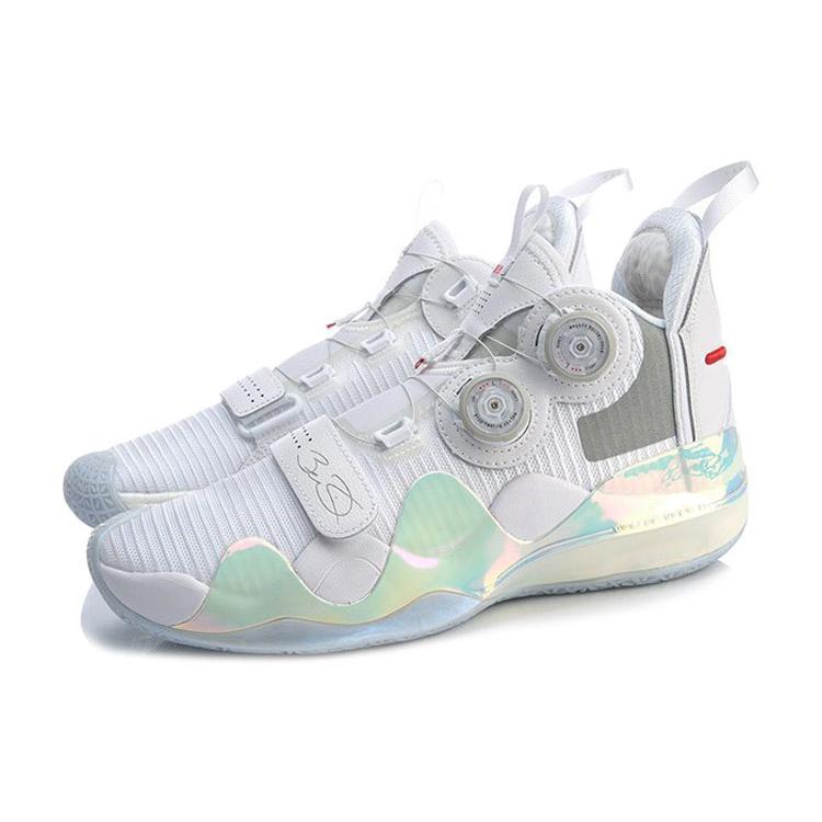 Li Ning WOW 8 Нескользящие Легкие Высокие Баскетбольные Кроссовки Мужские Белые ABEP001-1