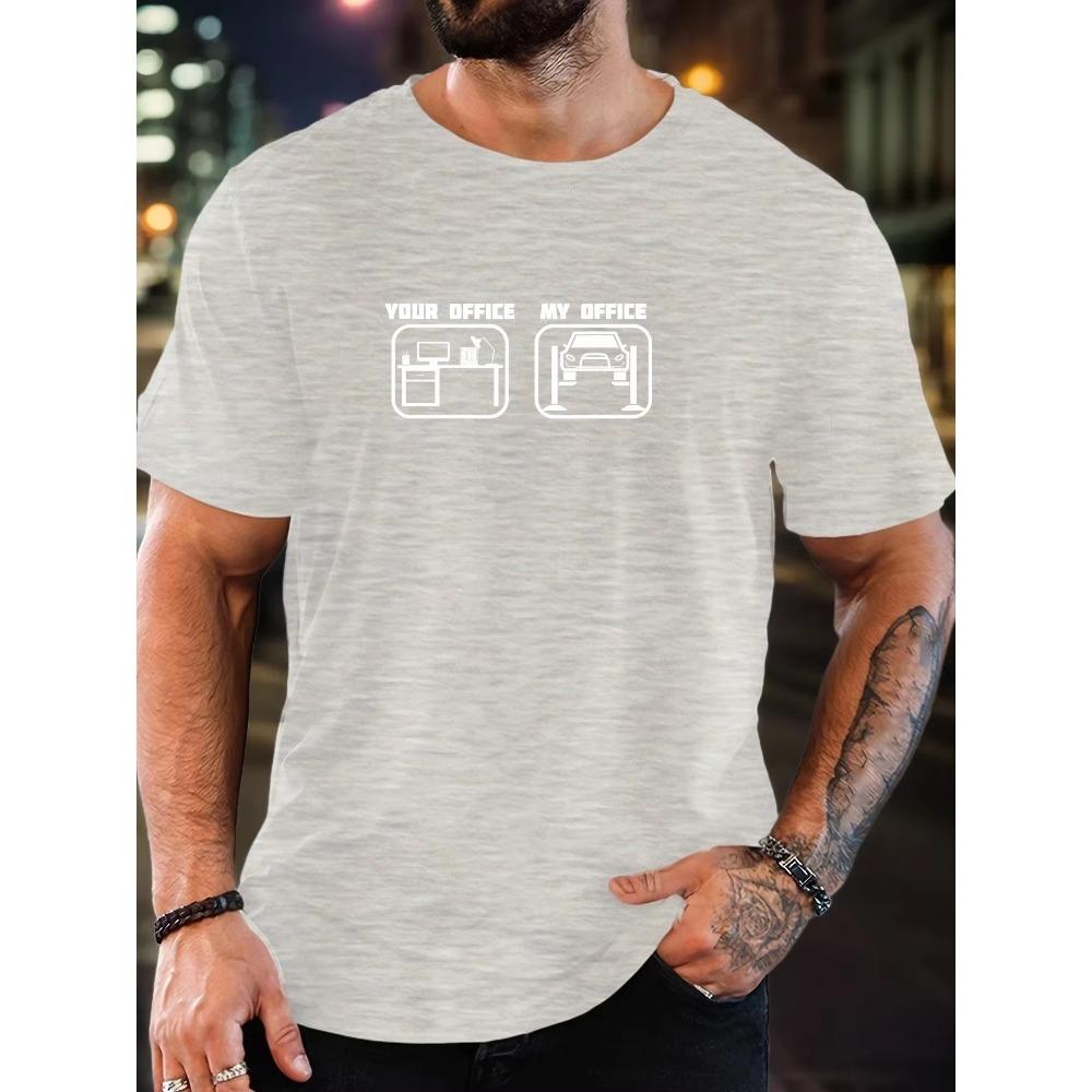 Мужская футболка 100% Летняя Повседневная Мягкая Креативный Принт Буква Круглый Вырез Дышащая Футболка с Коротким Рукавом 2025 Новые Футболки