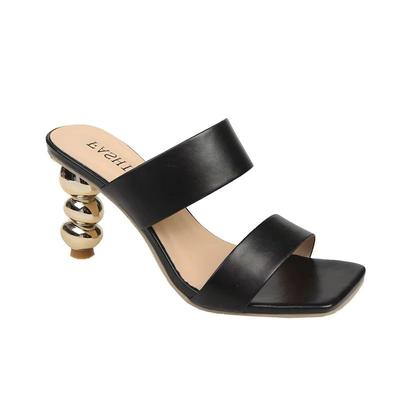 Модные Летние Женские Сандалии Шлепанцы Туфли на Высоком Каблуке Для Сексуальных Туфель с Открытым Носком Вечеринка Свадьба Мюли Женские Повседневные Странный Стиль Каблук