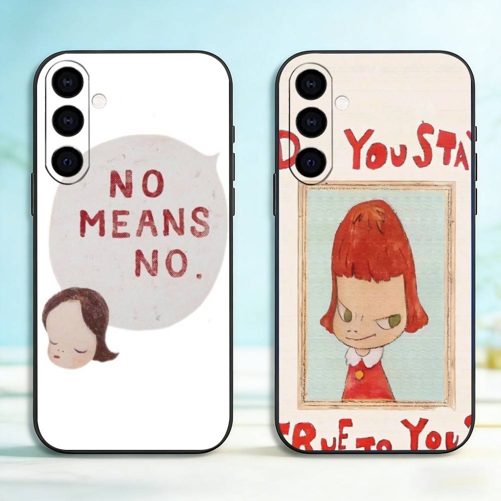 Y-Yoshitomo N-Nara Phone Case For Samsung Galaxy A73,A72,A71,A70,A53,A52,A51,Soft Silicone Black Cover