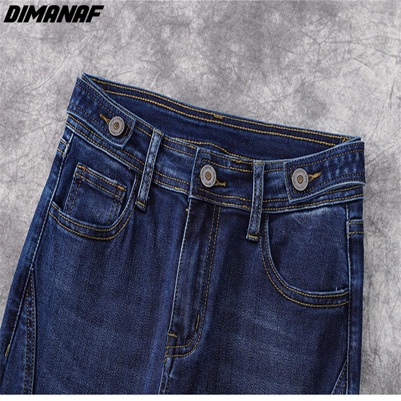 DIMANAF 2024 новые джинсы больших размеров, осенние женские базовые эластичные брюки, свободные повседневные женские модные синие стильные брюки, брюки