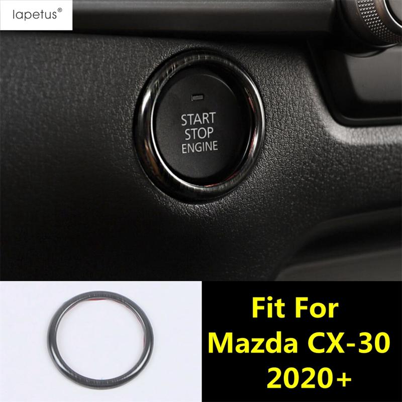 Car Engine Start Stop Button Ring Circle Decoration Cover Trims Fit For Mazda CX-30 CX30 - 2025 Stainless Steel Accessories