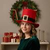 Black Belt Christmas Top Hat Red Cowboy Hat Simple Santa Claus Hat  Party