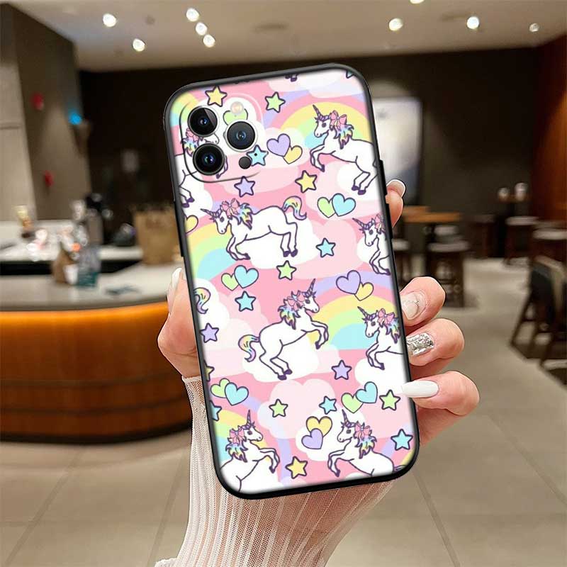 RE17 Cartoon Unicorn Phone Case for Samsung Galaxy S20 S21 S22 Ultra FE + Plus A21S A22 A24 A25 A26 A30 A30S A31