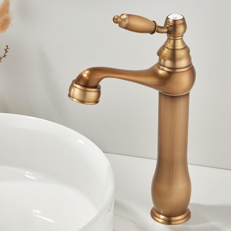 Tuqiu античный бронзовый смеситель для ванной комнаты латунный смеситель для раковины монтируемый на бортик кран для мойки горячая и холодная вода кран для раковины латунный смеситель для туалета