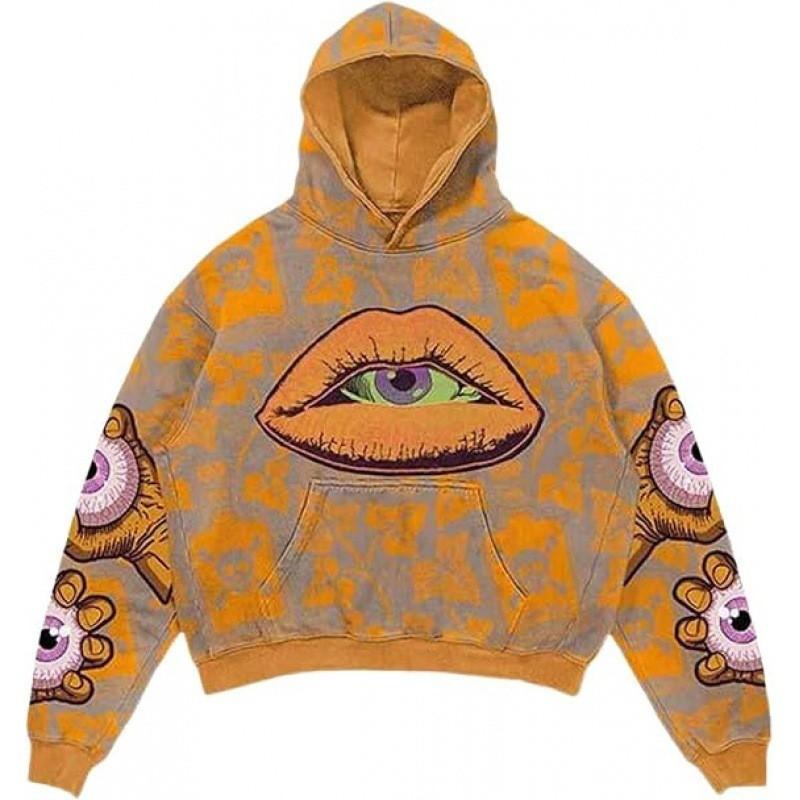 American Punk Skull 3D Print Cropped Hoodie Loose Fit Men Women Streetwear