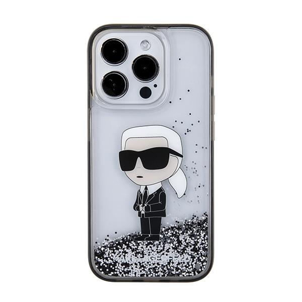 Karl Lagerfeld Klhcp15Llkknsk Iphone 15 Pro 6.1 Прозрачный жесткий чехол Liquid Glitter Ikonik