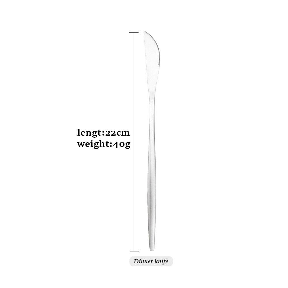 Простой набор столовых приборов, столовые приборы, десертный нож, вилка, длинная ложка для льда, столовые приборы из нержавеющей стали, вечерние столовые приборы, серебряный набор посуды