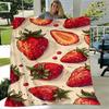 1pc Strawberry Printing Lightweight Flannel Blanket, Comfortable and Warm Blanket, for Camping Sofa Bed and Couch Office, Suitable for Gift B