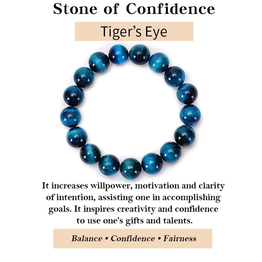 1Pc 6/8/10mm Minimalist Blue Tiger Eye Stone Beaded Bracelet Natural Stone Round Beads Bracelet For Daily Decoration