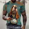 Men's T-Shirt With Print 3d Toothed Dog Tees Tops Fashion Men Animal Pattern T Shirt Oversized Streetwear O-Neck Fashion Clothes