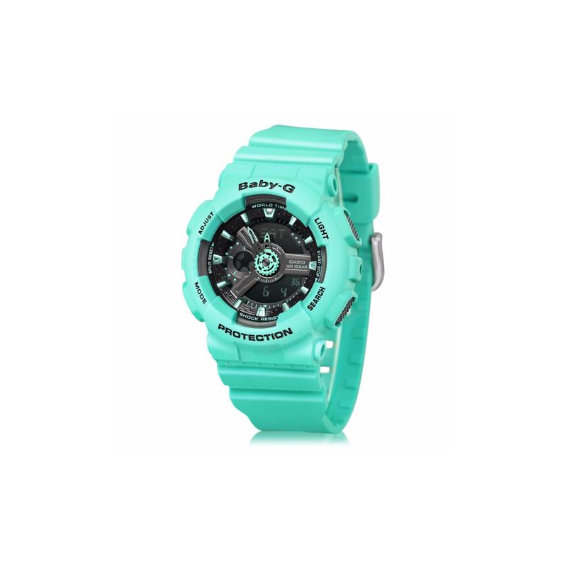 Casio BABY-G Тематическая серия Циферблат Уличный Флуоресцентный Контрастный Цвет Двойной Дисплей Многофункциональный Кварцевый Механизм Ремешок из Смолы Японский и BA-111-3A
