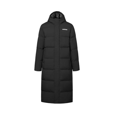 Adidas Уличная повседневная спортивная куртка-пуховик с капюшоном на молнии, унисекс, черная JW1686