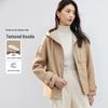 Женская текстурированная куртка с капюшоном, свободного кроя, универсальная