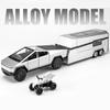 1/32 Cyber Toy Truck Pickup Alloy Car Model Diecasts Off-road Vehicles Truck Car Model Sound Light Kids Toys Gift With Suitcase