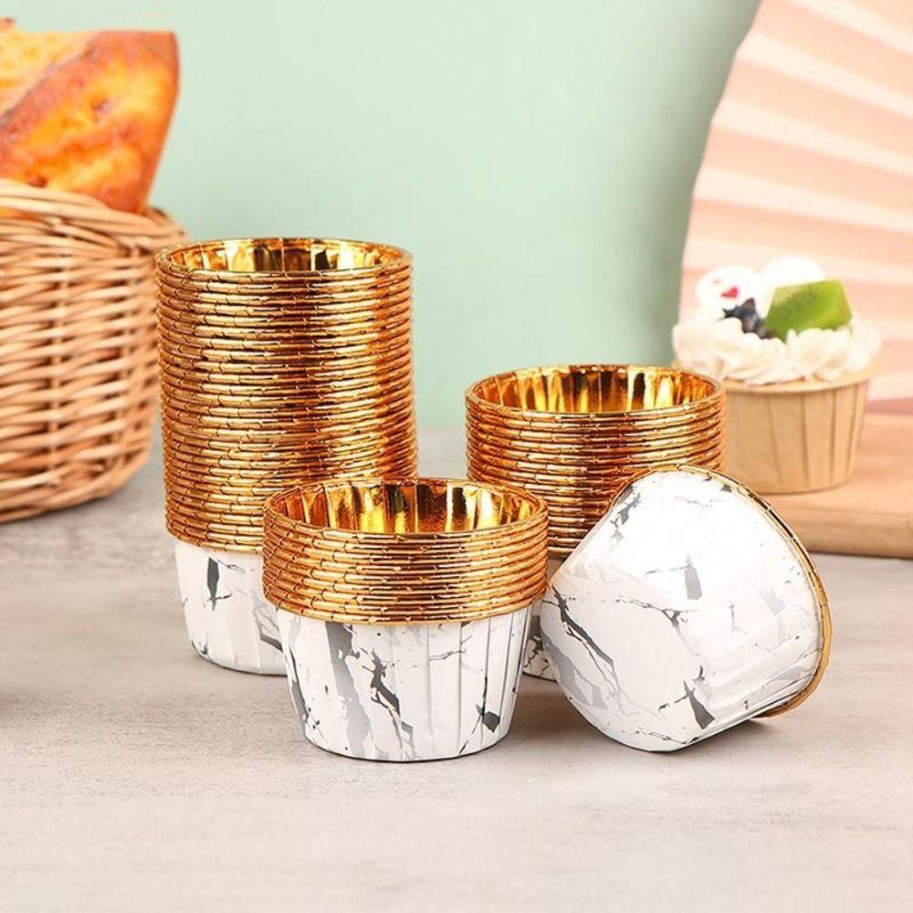50 шт. Кухонные принадлежности для выпечки Фольгированные формочки для кексов Обертка для торта Форма для выпечки