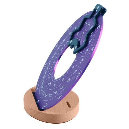 Круглый металлический инструмент для аккордов Circle of Fifths Wheel с деревянной подставкой для музыкальных инструментов