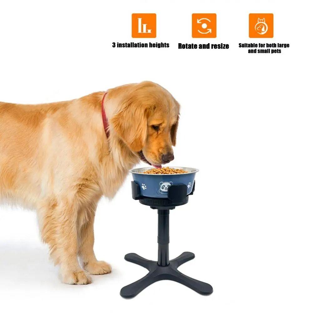 Removable Dog Food Bowl Stand Adjustable Height Angle Liftable Pet Dispenser Water