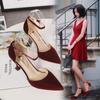 Туфли на высоком каблуке с острым носком, летний новый стиль, с неглубоким носом, прямой ремешок с пряжкой, тонкие босоножки на высоком каблуке для женщин