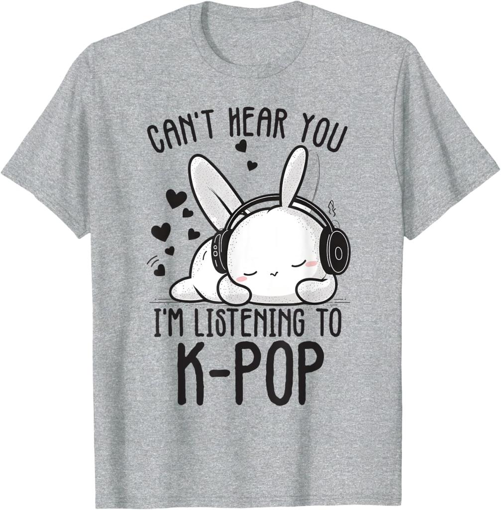 Cant Hear You Im Listening Kpop Rabbit Kpop Merchandise TShirt Harajuku Y2k Top Graphic T Shirts Cotton Shirts for Women