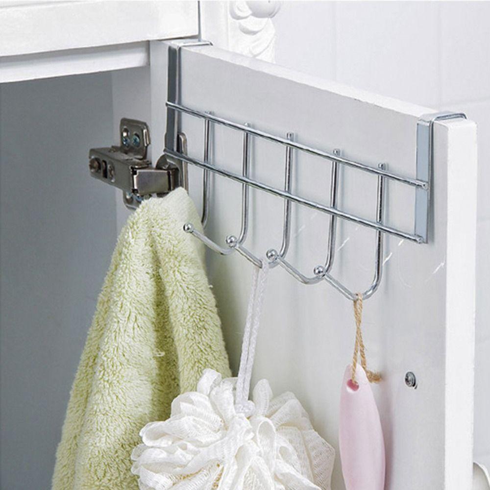 Coat Hanger Good Load-Bearing Door Hook 5 Hooks Rack Towel Hanger Rack Bathroom Organizer