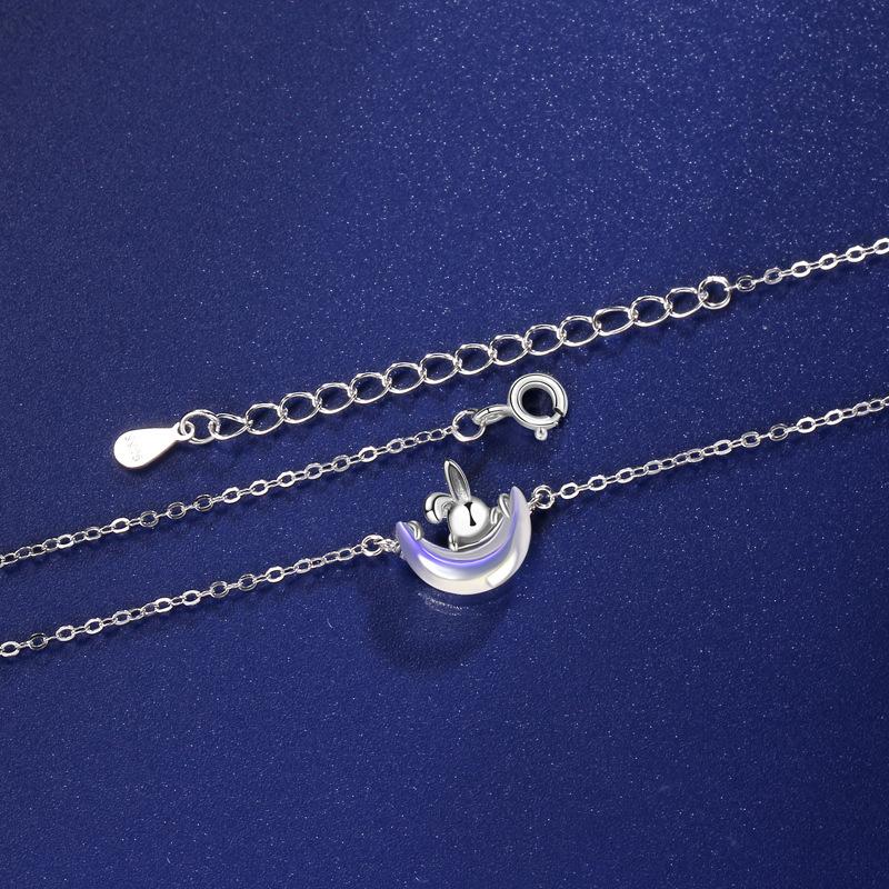 Симпатичное ожерелье с кроликом Xingyue, женское оригинальное нишевое дизайнерское украшение Guochao Mori, подвеска с лунным камнем и кроликом, ювелирные аксессуары