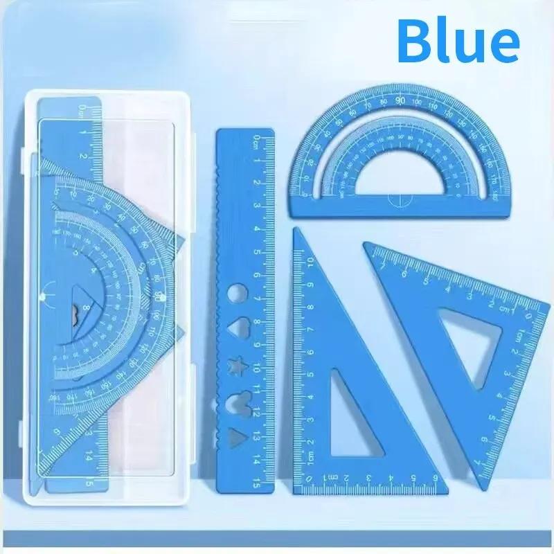 Набор металлических чертежных инструментов из 4 предметов с коробкой для хранения, набор измерительных линеек для студентов, многофункциональный набор