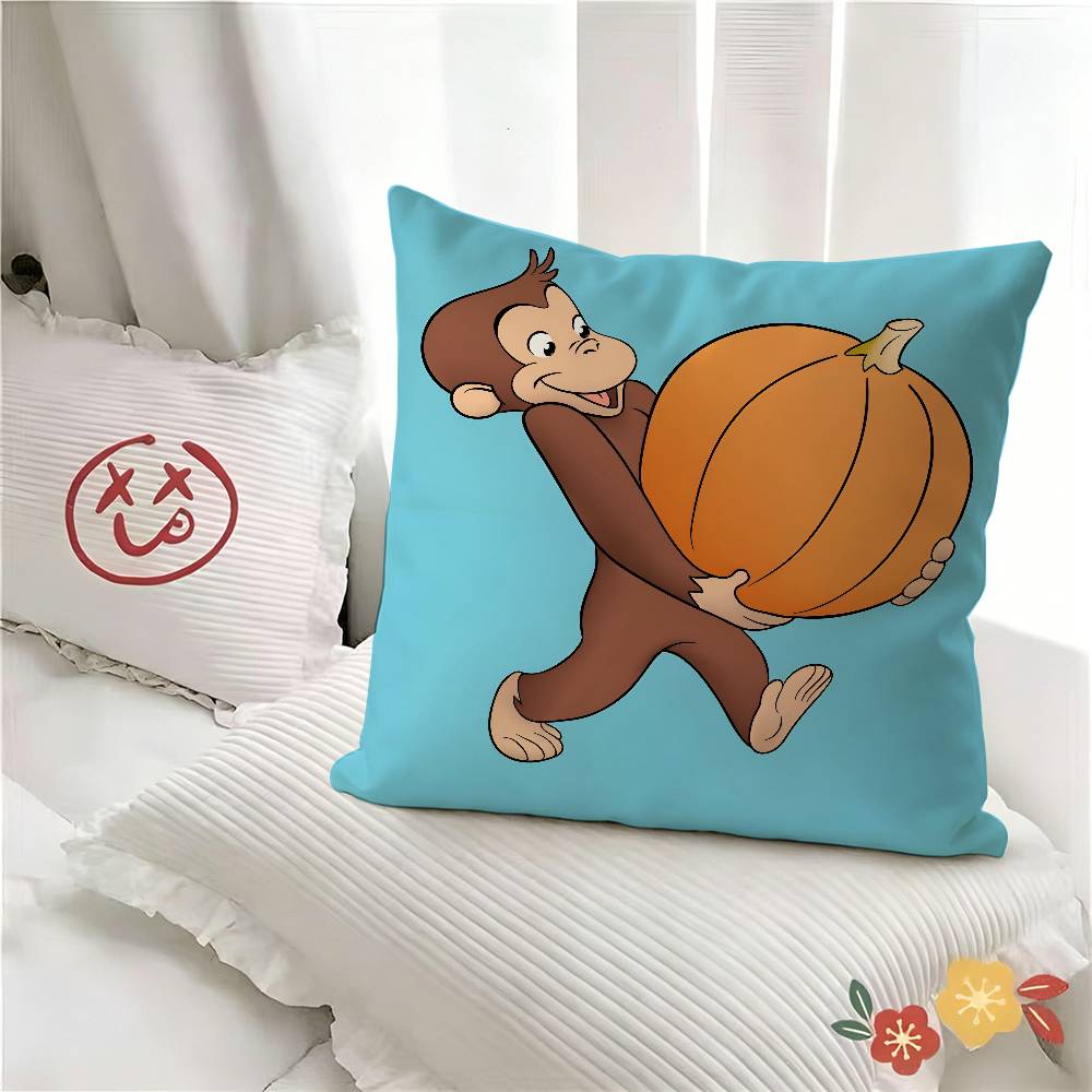pc George The Curious Monkey Pillow Case Fashion Square Pillowcase Bedroom Sofa Room Ins Decoration Leisure