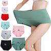 Women Plus Size Solid Color M-7XL Briefs Underwear High Waist Panties Cotton Underpants Lingerie