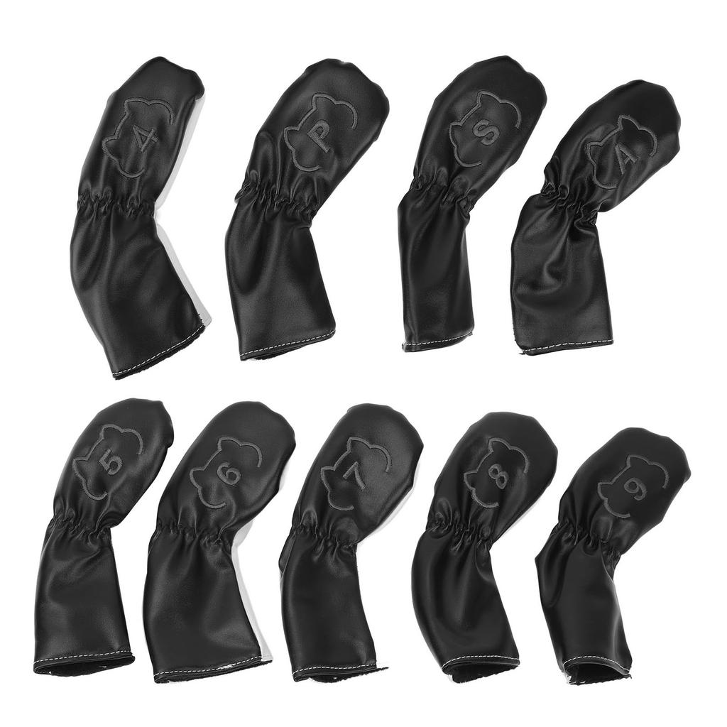 9 шт. Чехол для головки гольф-клуба ПУ Водонепроницаемый Двусторонняя вышивка Защитный Чехол для головки гольфа для тренировок Черно-белый