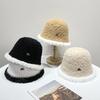 Women's Knitted Fisherman Hat Winter Versatile Color Blocked Bucket Hat Japanese Style Warm Hat
