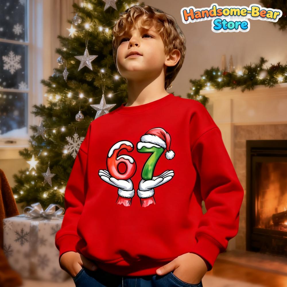 Kids Fall Winter Top Soft Round Neck Hoodie Santa Saying 6 7 Unique Casual Holiday Party Pullover Sweatshirt Children's Clothing
