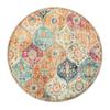 Round Moroccan Area Rug Vintage Flower Print Washable Living Room Bedroom Office