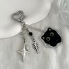 Simple Wind Heart-shaped Bag Chain Pendant, Cute Cat Fish Bone Bow Keychain