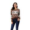 2026 European Plus Size Women's Snowflake Pullover - Autumn Winter Christmas Round Neck Sweater