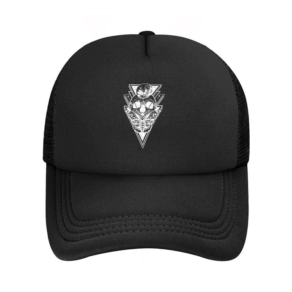 Skull moth moon geometric design artwork Baseball Cap Anime Graphic Hats Adult Unisex Women Sports Outdoor