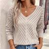 Европейский и американский женский полый свободный вязаный пуловер свитер - Осень/Зима Повседневный с длинным рукавом